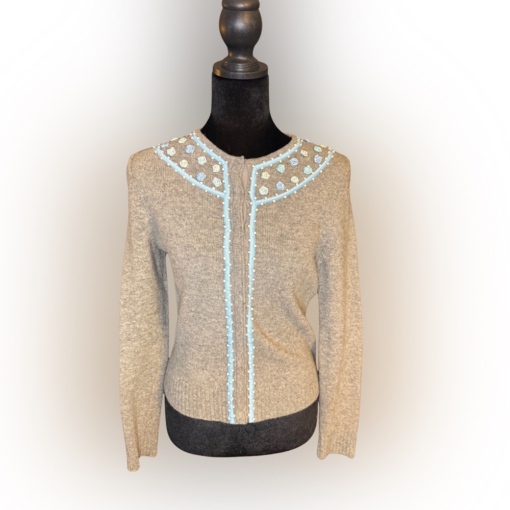 Paraphrase Gray Lambswool Cardigan